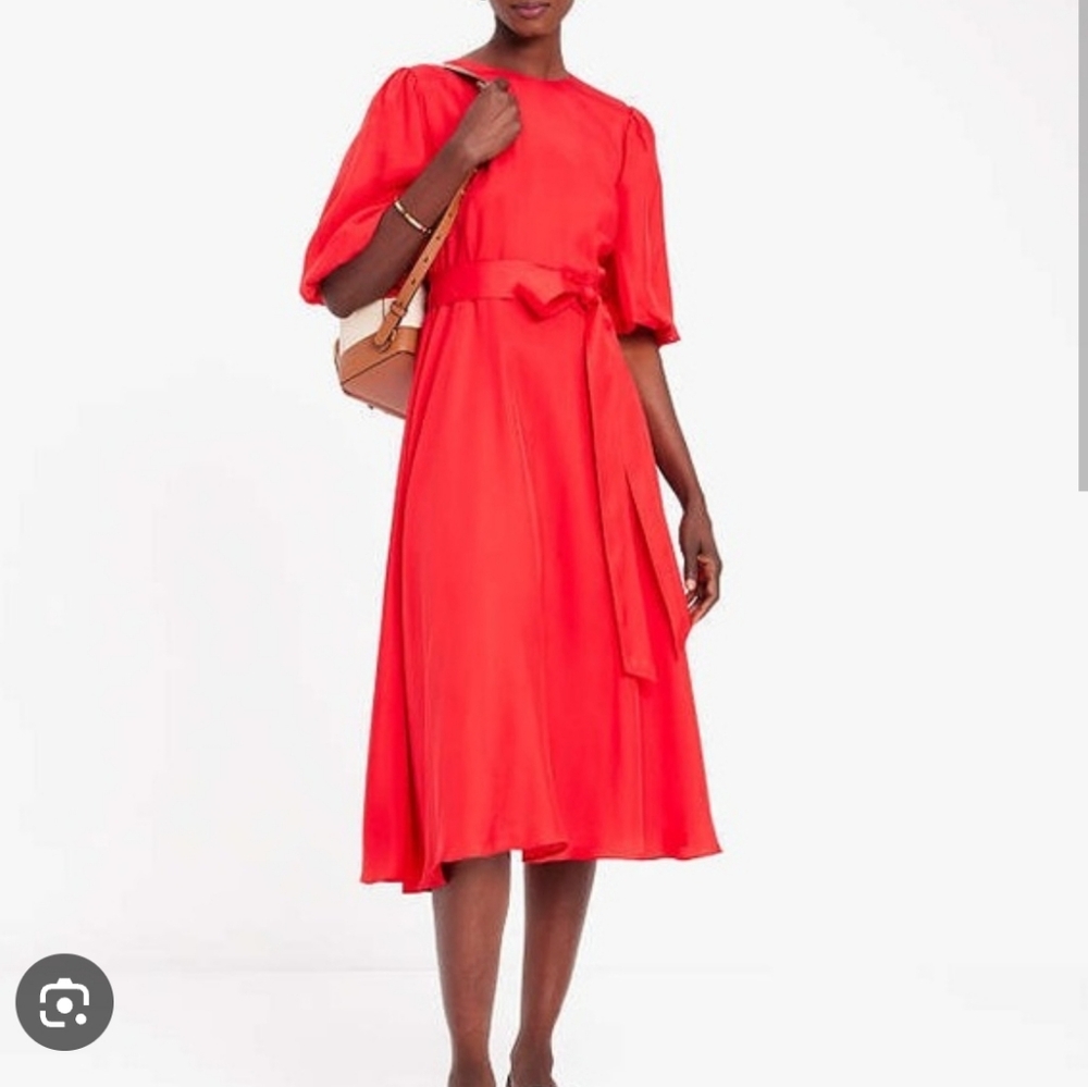 Kate Spade Red Matinee Silk Blend Midi Dress